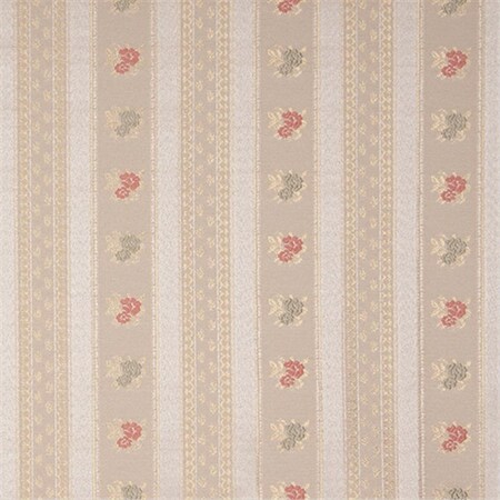 Designer Fabrics 54 in. Wide Gold- White- Red And Green- Floral Striped Brocade Upholstery Fabric D129